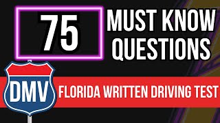 Florida DMV Written Driving Test 2024 75 Must Know Questions [upl. by Angelina621]