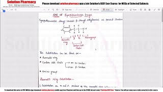 Class 16 SAR of Sympathomimetic Agents  Medicinal Chemistry 01  Sympathomimetic Drugs  BPharma [upl. by Yleve]