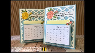 Stampin Up Tea Together Easel Calendar [upl. by Nnahs]