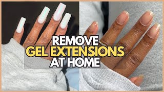 HOW TO REMOVE GEL X NAILS AT HOME no drill needed [upl. by Araas]