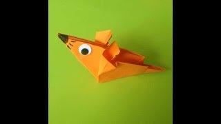 Origami met Juf Jannie  muis vouwen van vouwpapier [upl. by Tilda968]