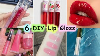 How To Make Lip Gloss At Home  DIY 6 Different Types Of Lip Gloss  Homemade Lip Gloss [upl. by Jayson]