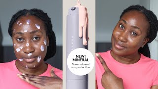 Fenty Skin Hydra Vizor Mineral SPF 30 Sunscreen Moisturizer on Dark Skin  TamunoAbbey [upl. by Niwrad522]