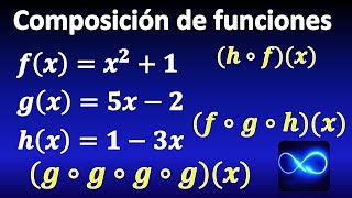 COMPOSICIÓN DE FUNCIONES 2 3 4 funciones MUY FÁCIL [upl. by Romelle]