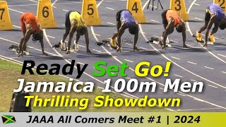 Jamaica 100m Men Welcomes Back Fast Times  Rohan Watson  Jazeel Murphy  All Comers Meet 1  2024 [upl. by Heater]