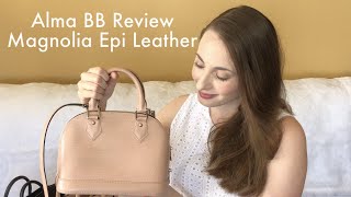 Louis Vuitton Alma BB Review  Magnolia Epi Leather  Mod Shots  Comparison w Similar Bags [upl. by Aiet434]