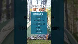 Best Days Calendar JULY 2024 [upl. by Ileek]