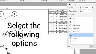 Making a Parts List  Fusion 360 [upl. by Radek]