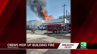 Marysville building fire causes road closures power outages [upl. by Hsemin]