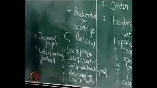 Mod04 Lec09 Inventory Models  Costs EOQ model [upl. by Aikahc]