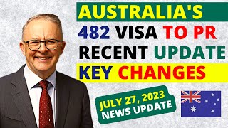 Australia 482 Visa to Permanent Residence Update 2023  Australia Immigration News [upl. by Loss529]