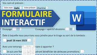 Les formulaires interactifs dans Word [upl. by Jonny]