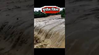 सुपौल में अचानक आया बाढ़ का तूफानsupaul saharsa araria flood news biharflood kosinadi [upl. by Kentigera]