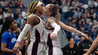 Ashlynn Shade Aaliyah Edwards Paige Bueckers UConn WBB postgame Seton Hall  2724 [upl. by Creigh]