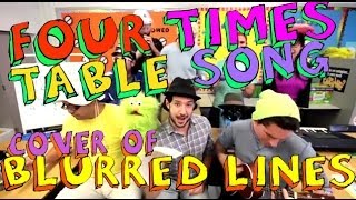 Four Times Table Song Blurred Lines Cover with Classroom Instruments [upl. by Irep]