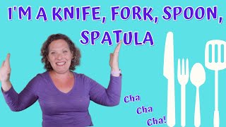 Silly Song with Motions  Knife Fork Spoon Spatula  Preschool Movement Song [upl. by Firestone]