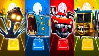 TRAIN EATER 🆚 SKIBIDI TOILET 🆚 BUS EATER 🆚 HOUSE HEAD 🆚 EXTRA SLIDE 🆚 ODDBODS  Tiles Hop EDM Rush [upl. by Skippie424]