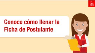 Concurso Público de Méritos  Conoce cómo completar la Ficha de Postulante [upl. by Haonam]