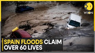 Spain Devastating Floods Claim Over 60 Lives Deadliest Floods In Decades  World News  WION [upl. by Nnaeinahpets]