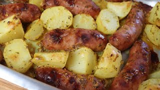 BATATA COM LINGUIÇA ASSADA NO FORNO FÁCIL DE FAZER FICA BOM DEMAIS [upl. by Bakki390]