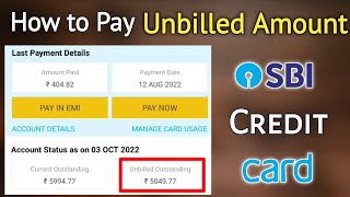 How to pay Unbilled Amount SBI Credit Cards  Any SBI Credit Card Unbilled Amount Payment video [upl. by Suiramed]