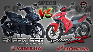 YAMAHA SNIPER 155R vs HONDA WINNER X 150 SPECS COMPARISON [upl. by Ennayk]