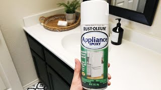 Rustoleum Countertop Transformation  DIY Bathroom Makeover [upl. by Nihsfa677]