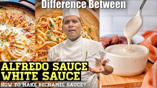 Difference between Alfredo sauce amp White sauce  How to make bechamel sauce [upl. by Schouten]