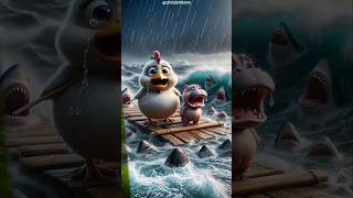 Evolution Of Chicken 🔥 The Chicken and the Hippo are Stranded in the Vast Ocean chicken cute [upl. by Proudman]