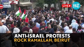 LIVE  AntiIsrael Stir In Ramallah Hezbollah Supporters Protest In Beirut  Gaza Hospital Bombing [upl. by Irep]