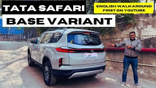 New Tata Safari Base Variant Walkaround  In English  Safari Smart vs Smart O  Auto Quest [upl. by Nohs]