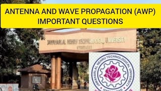 ANTENNAS AND WAVE PROPAGATIONAWPIMPORTANT QUESTIONS JNTUHAWPR18JNTUHR18 [upl. by Ontina959]