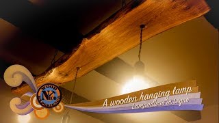 Wooden hanging lamp diy  Lampadario in Legno Fai Da Te [upl. by Timmy]