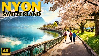 Spring in Nyon Switzerland 🇨🇭 Walking Tour 4K [upl. by Uhej210]