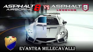 Mazzanti Evantra Millecavalli Asphalt 8 vs Asphalt 9 [upl. by Ixel]