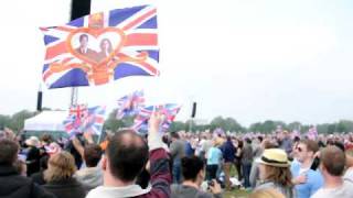 God Save The Queen sung in Hyde Park  2011 Royal Wedding [upl. by Sulakcin]