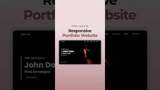 Responsive Personal Portfolio Website Using HTML CSS And JavaScript [upl. by Hamer270]