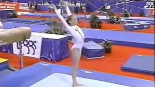 Cecile Canqueteau sticks her Hristakieva vault at the 1995 International Mixed Pairs [upl. by Rainah772]