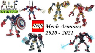 All LEGO Marvel Mech Armours 2020 and 2021  Lego Speed Build Review [upl. by Lidia]