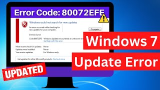 Windows 7 Update Error 80072efe Solved [upl. by Hsirrap]