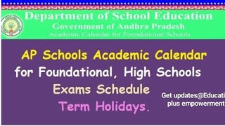 AP Academic Calendar official primary and High school time table exams weightage Holidays details [upl. by Grantland]