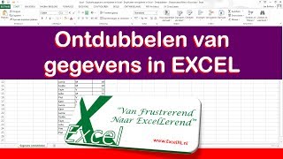 Excel  Dubbele gegevens verwijderen in Excel  Ontdubbelen  Unieke lijst met filter in Excel [upl. by Eesyak]