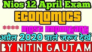 Nios 12 Economics important question in hindi  Nios 12 class most important question of economics [upl. by Notgnirrac]