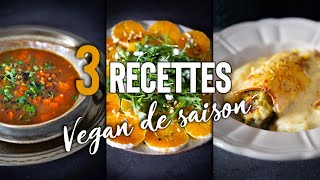 3 RECETTES VEGAN DE SAISON  HIVER [upl. by Braunstein]