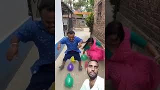 Balloon popping challenge game by HANU balloon funny poppingballon comedy balloonpop shorts [upl. by Llerahs462]