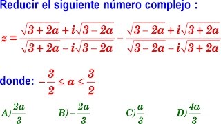 operaciones con números complejos nivel UNI problema resuelto ingreso a la universidad [upl. by Burl]