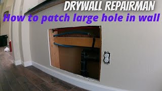 How to patch hole in wall easy drywall repair patching step by step patching process from a pro [upl. by Mirilla540]