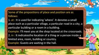 Class 7 Prepositions 1 [upl. by Yssirc]