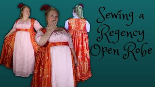 I Made a Bridgerton Inspired Regency Open Robe  Plus Size Historical Costuming [upl. by Aikenat]