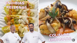 ENDIBIAS RELLENAS y COLIFLOR EMPANADA  Recetas saludables de Joseba y Karlos Arguiñano [upl. by Umont]